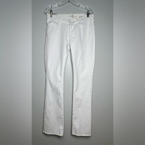 7 for all mankind bootcut white jeans size 29 mid rise stretch denim classic